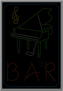 Led λογότυπο με πιάνο για piano bar και καφετέριες. Led λογότυπο με πιάνο για piano bar.