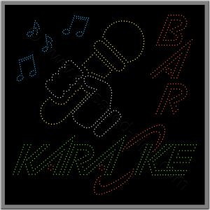 Μεγάλη επιγραφή καφετέριας led karaoke, με μικρόφωνο και νότες. Μεγάλη επιγραφή led karaoke, με μικρόφωνο και νότες.
