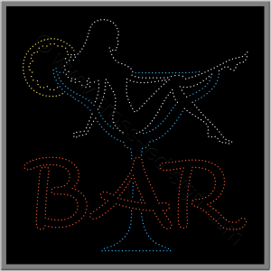 Επιγραφή για καφετέρια led για bar, κοπέλα σε ποτήρι. Επιγραφή led για bar, κοπέλα σε ποτήρι.