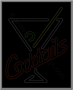 Bar επιγραφή με led για καφετέριες, coctails και ποτήρι με καλαμάκι. Bar επιγραφή με led, coctails και ποτήρι με καλαμάκι.