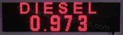 Επιγραφές βενζινάδικων led 128x32 με ένδειξη DIESEL και τιμή.