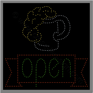 Επιγραφή open με led, για καταστήματα bar. Επιγραφή open με led, για καταστήματα bar.