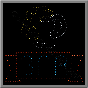 Λογότυπο bar και ποτήρι μπύρας με led. Λογότυπο bar και ποτήρι μπύρας με led.