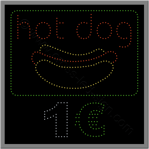 Επιγραφή εστίασης led, για hot dog. Επιγραφή εστίασης led, για hot dog.