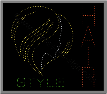 Κοπέλα και λογότυπο hair style με λαμπάκια led. Κοπέλα και λογότυπο hair style με λαμπάκια led.