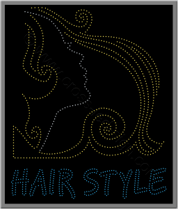 Κοπέλα και hair style, κατασκευή επιγραφής κομμωτηρίου με led. Κοπέλα και hair style, κατασκευή επιγραφής κομμωτηρίου με led.