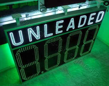 Πινακίδα βενζινάδικου led unleaded 200 x 135 cm, με ψηφία 3 σειρών led. αλλαγή τιμών μέσω τηλεχειριστηρίου RF. Επιγραφή βενζινάδικου led unleaded 200x135 cm, με ψηφία 3 σειρών led. Αλλαγή τιμών μέσω τηλεχειριστηρίου RF.