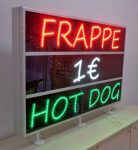 Επιγραφή led frappe, hot dog.
