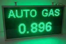 Ηλεκτρονική επιγραφή led, για βενζινάδικα με ένδειξη auto gas.