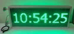 Ηλεκτρονική επιγραφή με πράσινα led 103x39 εκ. και ρολόι.