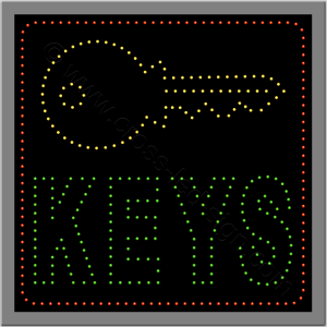 Μικρή επιγραφή led keys με κλειδί.