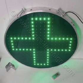 Κυκλικός σταυρός φαρμακείου 70 εκ. με 1 κανάλι LED αναμμένο.