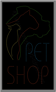 Σκύλος, γάτα, παπαγάλος pet shop με λαμπάκια led.
