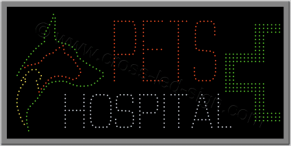 Επιγραφή led pets hospital, για ιατρείο μικρών ζώων.