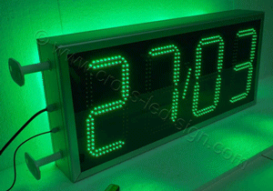 Ρολόι θερμόμετρο led μεγάλο 100x45 εκατοστά με τεχνολογία led, εναλλαγή ώρα - ημερομηνία - θερμοκρασία.