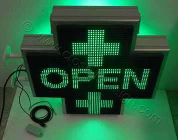 Σταυρός φαρμακείου LED matrix 70 cm, με ένδειξη OPEN. Σταυρός φαρμακείου LED matrix 70 cm, με ένδειξη OPEN.