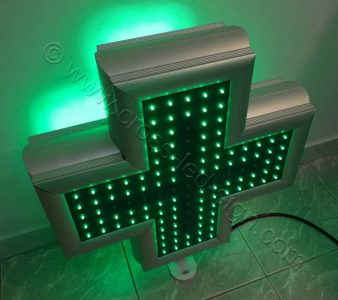 Σταυρός φαρμακείου led 50 cm, αναμμένη η εξωτερική και κεντρική σειρά led. Σταυρός φαρμακείου led 50 cm, αναμμένη η εξωτερική και κεντρική σειρά led.