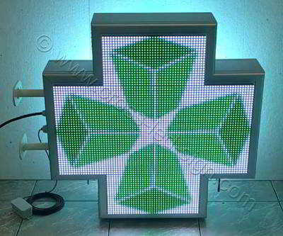 Σταυρός φαρμακείου LED RGB 70 cm εφέ 4 κύβοι.