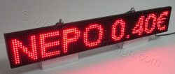 Ηλεκτρονική ταμπέλα επιγραφή led 96x16 εκατοστών, με ένδειξη ΝΕΡΟ Ο,40€.