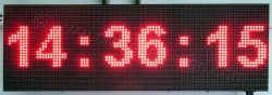 Ταμπέλα επιγραφή led 96x32 εκατοστά, με ένδειξη ώρας.