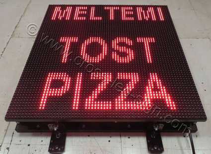 Ένδειξη επιγραφής LED 64x64 εκατοστών τοστ πίτσα.