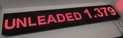 Ταμπέλες επιγραφές led 192 Χ 32 εκ. με ένδειξη unleaded και τιμή.