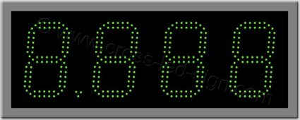 Πινακίδα ψηφίων led βενζινάδικου 60 x 23 εκ. με διπλή σειρά led. Ταμπέλα ψηφίων led βενζινάδικου 60 Χ 23 εκ. Διπλή σειρά led.